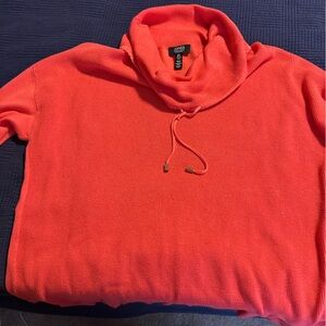 Jones New York Bright Orange Knit Hoodie